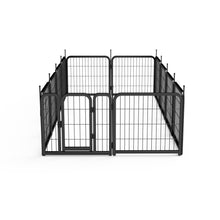 Load image into Gallery viewer, Outdoor 12 piece dog fence, 24 inch portable indoor game fence for small dog pets. Black, 22.2 inches wide x 23.6 inches high.
