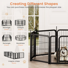 Load image into Gallery viewer, Outdoor 12 piece dog fence, 24 inch portable indoor game fence for small dog pets. Black, 22.2 inches wide x 23.6 inches high.
