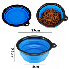 Load image into Gallery viewer, Pet Folding Bowl, Large and Small Size Tpe Silicone Dog Bowl, Portable Dog Food Basin For Outdoor Pets
