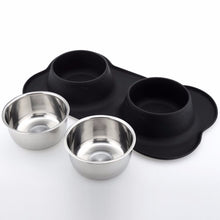 Load image into Gallery viewer, Gomaomi Stainless Steel Dog Bowl No Spill Non-Skid Silicone Mat Feeder Bowls Pet Bowl for Dogs Cats and Pets
