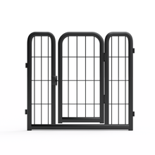 Load image into Gallery viewer, Outdoor 12 piece dog fence, 24 inch portable indoor game fence for small dog pets. Black, 22.2 inches wide x 23.6 inches high.
